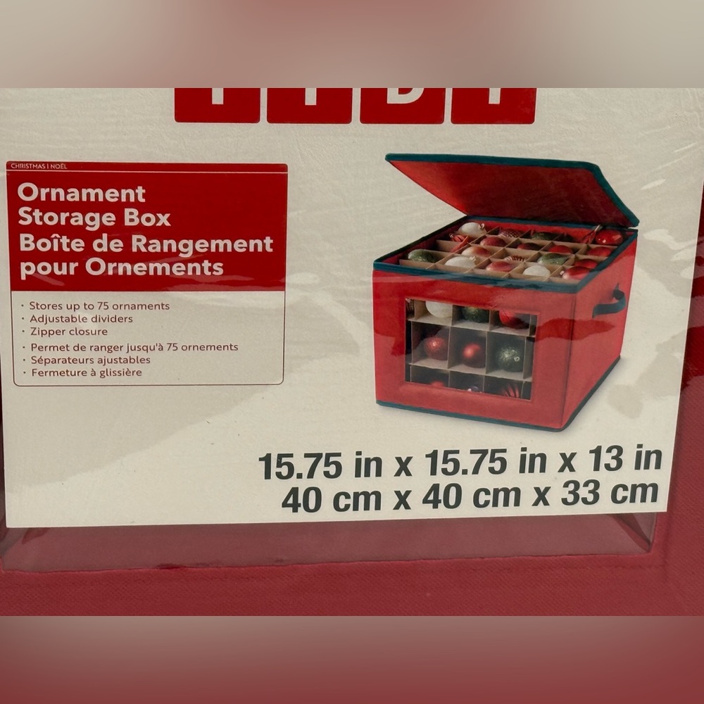 NEW Simply Tidy Red Ornament Storage Box - Picture 3 of 10